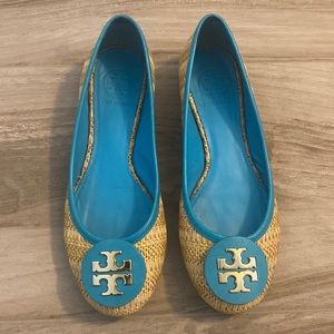Tory Burch Raffia Straw Reva Flats Size 6.5. No box.